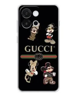 Чехол для OnePlus 13T с картинкой «Gucci — герои Disney и монограмма»