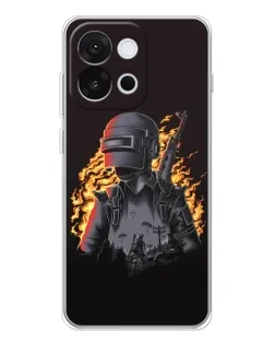 Чехол для OnePlus 13T с картинкой «PUBG — огненный силуэт»