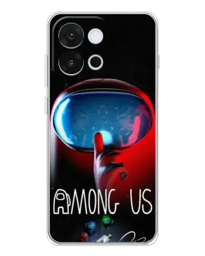Чехол для OnePlus 13T с картинкой «Красный импостер — макро»