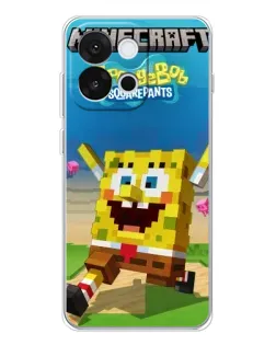 Чехол для OnePlus 13T с картинкой «Губка Боб Minecraft»
