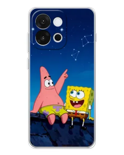 Чехол для OnePlus 13T с картинкой «Губка Боб и Патрик ночью»