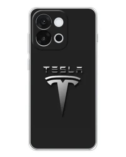 Чохол для OnePlus 13T з картинкою «Сталевий логотип Tesla»