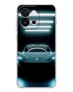 Чохол для OnePlus 13T з картинкою «Tesla в неоні»