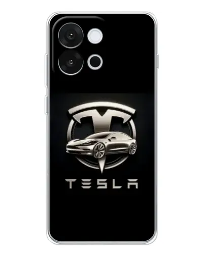 Чохол для OnePlus 13T з картинкою «Tesla — срібне авто»
