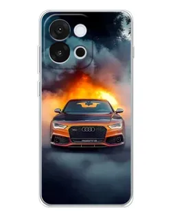 Чохол для OnePlus 13T з картинкою «Audi у вогняному диму»