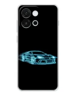 Чохол для OnePlus 13T з картинкою «Неоновий контур Lamborghini»