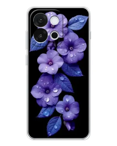 Чехол для OnePlus 13T с картинкой «Фиолетовые цветы с росою»