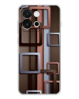 Чохол для OnePlus 13T з картинкою «Коричневі об'ємні квадрати»