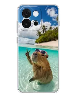 Чохол для OnePlus 13T з картинкою «Капібара на морі»