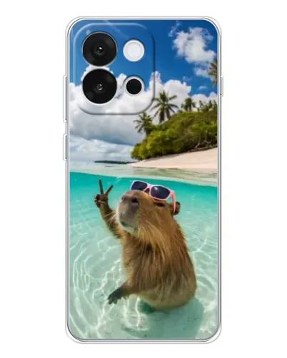 Чохол для OnePlus 13T з картинкою «Капібара на морі»