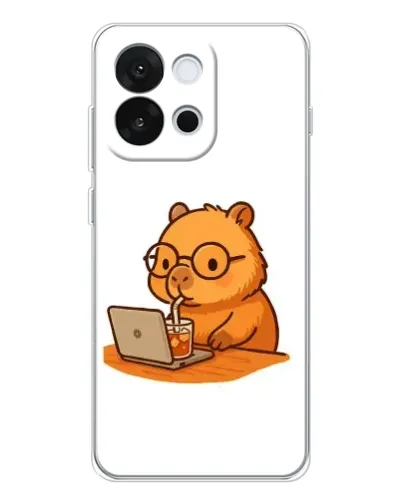 Чохол для OnePlus 13T з картинкою «Капібара з ноутбуком»