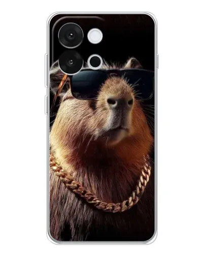 Чохол для OnePlus 13T з картинкою «Капібара золотий ланцюг»