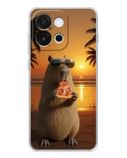 Чохол для OnePlus 13T з картинкою «Капібара з піцою»