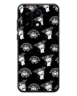 Чехол для OnePlus 15 с картинкой «Черный паттерн Kuromi»