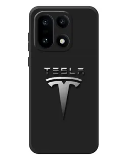 Чехол для OnePlus 15 с картинкой «Стальной логотип Tesla»