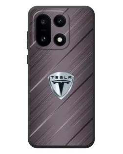 Чехол для OnePlus 15 с картинкой «Металлическая текстура Tesla»