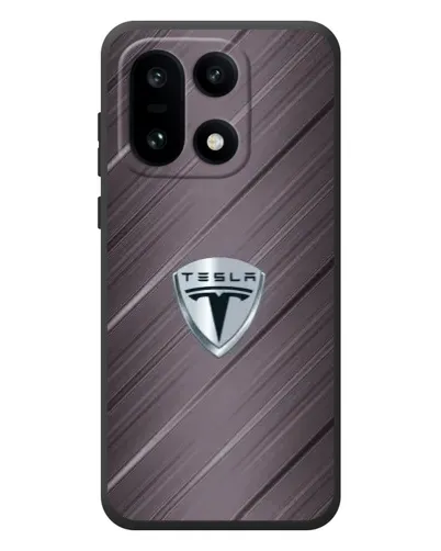 Чехол для OnePlus 15 с картинкой «Металлическая текстура Tesla»