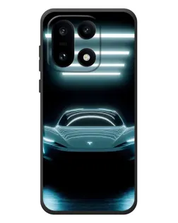 Чехол для OnePlus 15 с картинкой «Tesla в неоне»