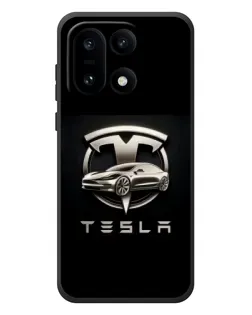 Чехол для OnePlus 15 с картинкой «Tesla — серебристое авто»
