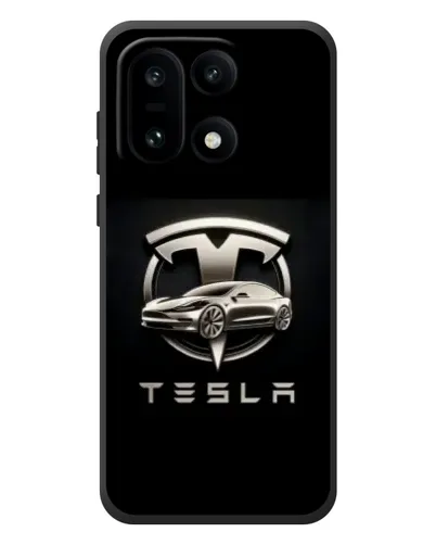 Чехол для OnePlus 15 с картинкой «Tesla — серебристое авто»