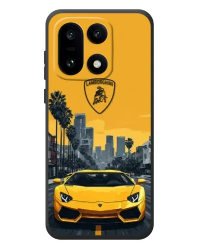 Чехол для OnePlus 15 с картинкой «Желтый Lamborghini город»