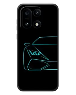 Чехол для OnePlus 15 с картинкой «Голубой силуэт Lamborghini»