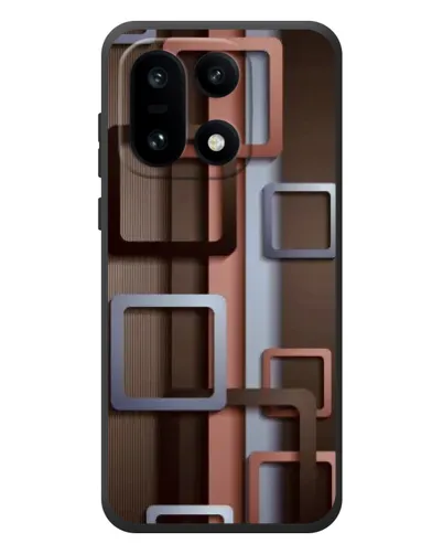 Чохол для OnePlus 15 з картинкою «Коричневі об'ємні квадрати»