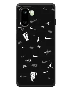 Чехол для OnePlus 15R с картинкой «Nike Black Pattern»