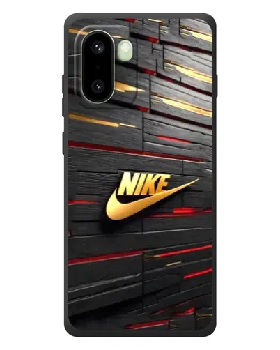 Чехол для OnePlus 15R с картинкой «Золотой Nike на металле»