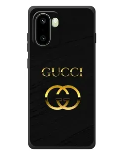 Чехол для OnePlus 15R с картинкой «Золотой логотип Gucci»