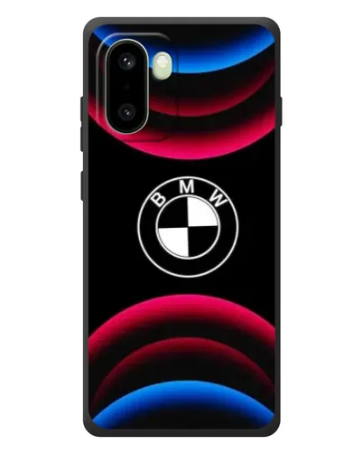 Чехол для OnePlus 15R с картинкой «Логотип BMW и неоновые дуги»