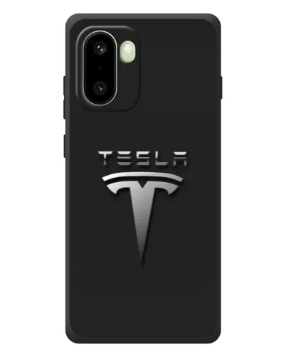 Чехол для OnePlus 15R с картинкой «Стальной логотип Tesla»