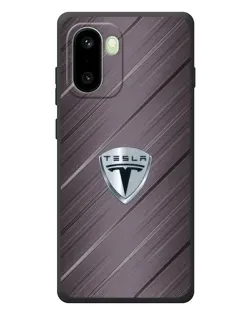 Чехол для OnePlus 15R с картинкой «Металлическая текстура Tesla»