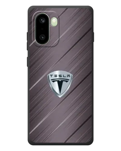 Чехол для OnePlus 15R с картинкой «Металлическая текстура Tesla»