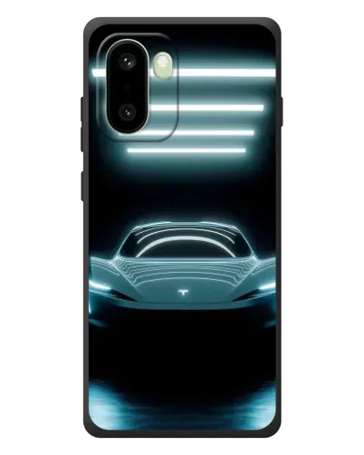 Чехол для OnePlus 15R с картинкой «Tesla в неоне»