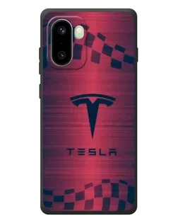 Чехол для OnePlus 15R с картинкой «Тесла красный карбон»