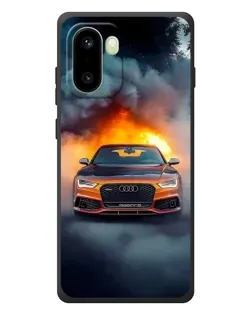 Чохол для OnePlus 15R з картинкою «Audi у вогняному диму»