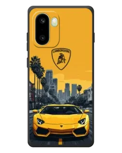 Чехол для OnePlus 15R с картинкой «Желтый Lamborghini город»
