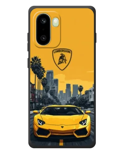 Чехол для OnePlus 15R с картинкой «Желтый Lamborghini город»