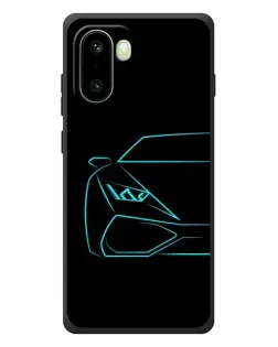 Чехол для OnePlus 15R с картинкой «Голубой силуэт Lamborghini»