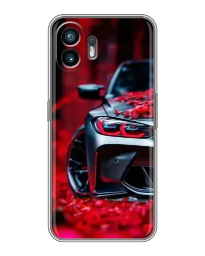 Чохол для OnePlus 15T з картинкою «Спортивна BMW та квіти»