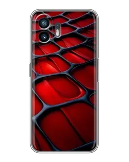 Чехол для OnePlus 15T с картинкой «Красная глянцевая сетка»