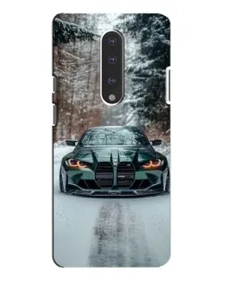 Чехол для OnePlus 7 Pro с картинкой «BMW в зимнем лесу»