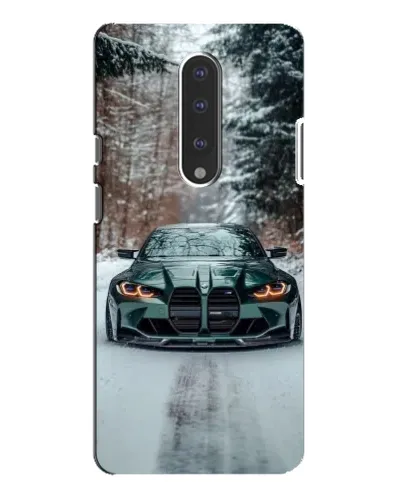 Чехол для OnePlus 7 Pro с картинкой «BMW в зимнем лесу»
