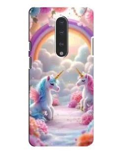 Чехол для OnePlus 7 Pro с картинкой «Радуга и единороги»