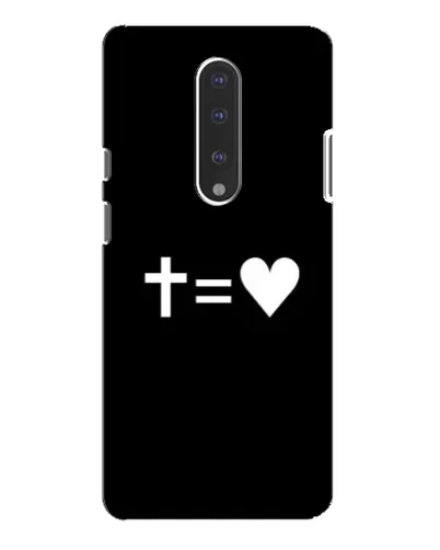 Чехол для OnePlus 7 Pro с картинкой «Крест и Сердце»