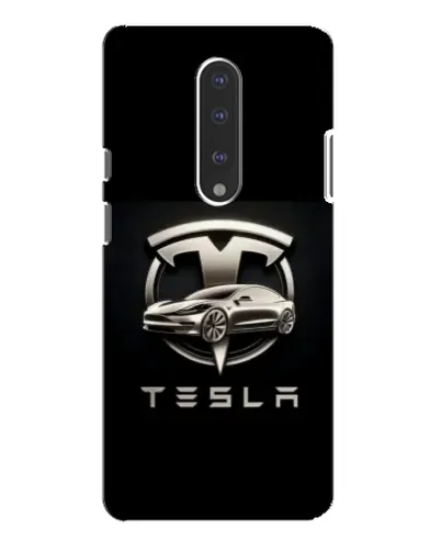 Чехол для OnePlus 7 Pro с картинкой «Tesla — серебристое авто»