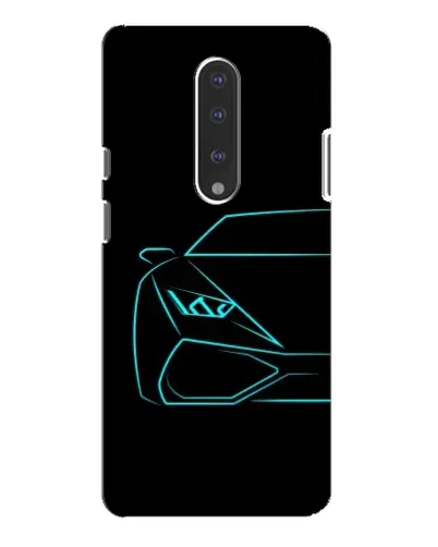 Чохол для OnePlus 7 Pro з картинкою «Блакитний силует Lamborghini»
