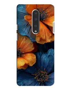 Чехол для OnePlus 7 Pro с картинкой «Яркая сине-оранжевая флора»