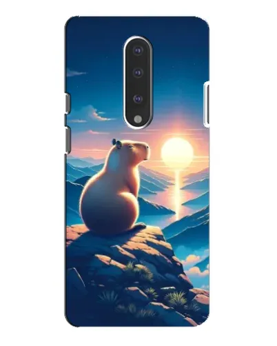 Чехол для OnePlus 7 Pro с картинкой «Закат солнца с капибарой»
